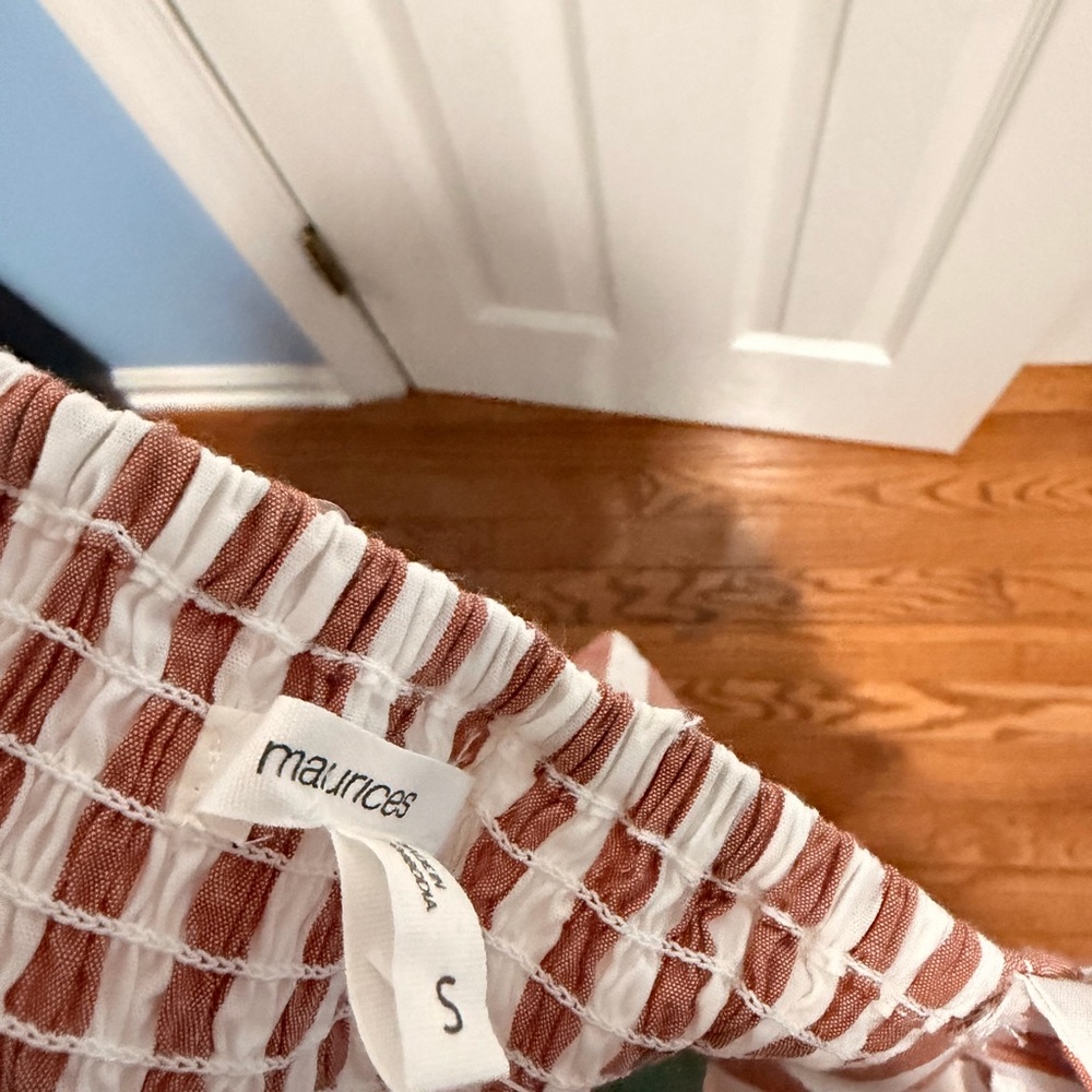 NWT Maurices Brown and White Striped Corset Tank Top - Picture 5 of 5